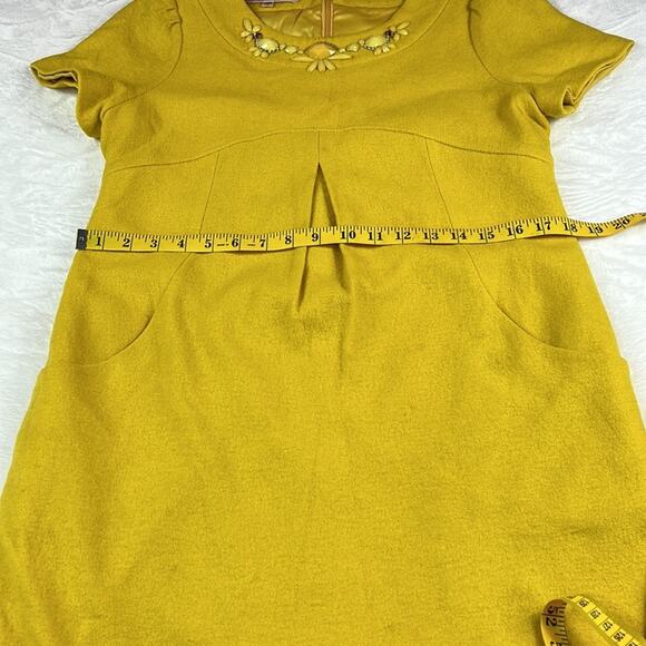 Circle mod stylemustard yellow shift dress, size 165/88a or small - Picture 7 of 13